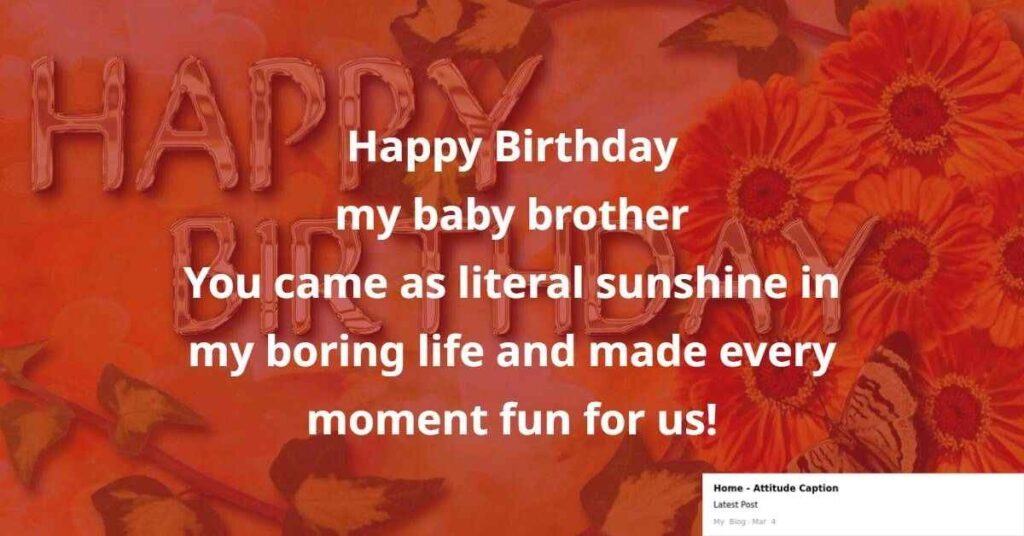 Birthday Wishes Status for Younger Brother