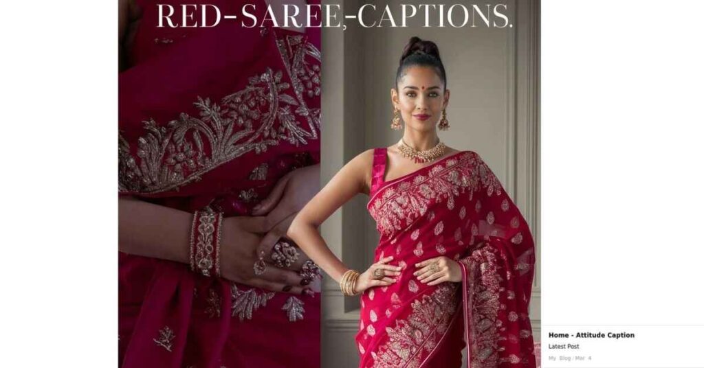 Caption About Red Saree