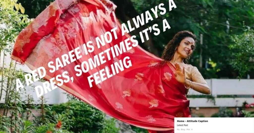 Caption About Red Saree