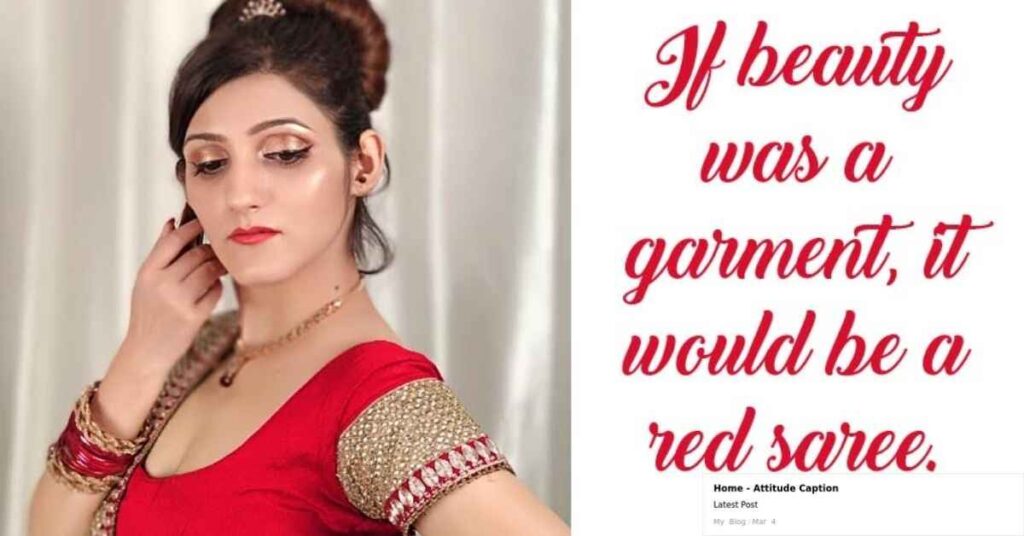 Caption about red saree
