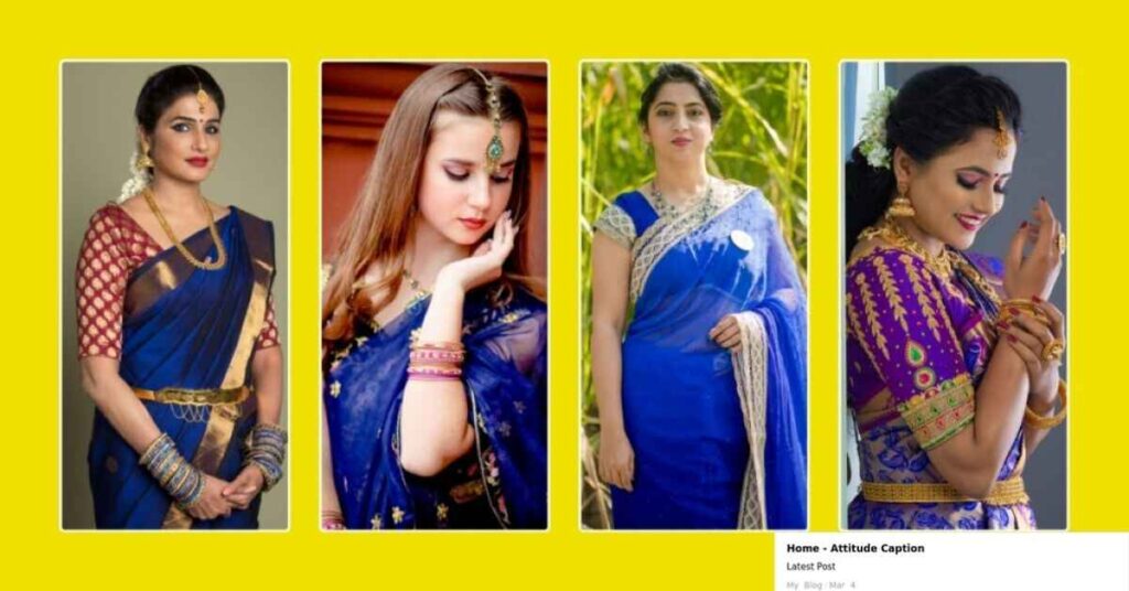 Romantic Captions About Blue Sarees