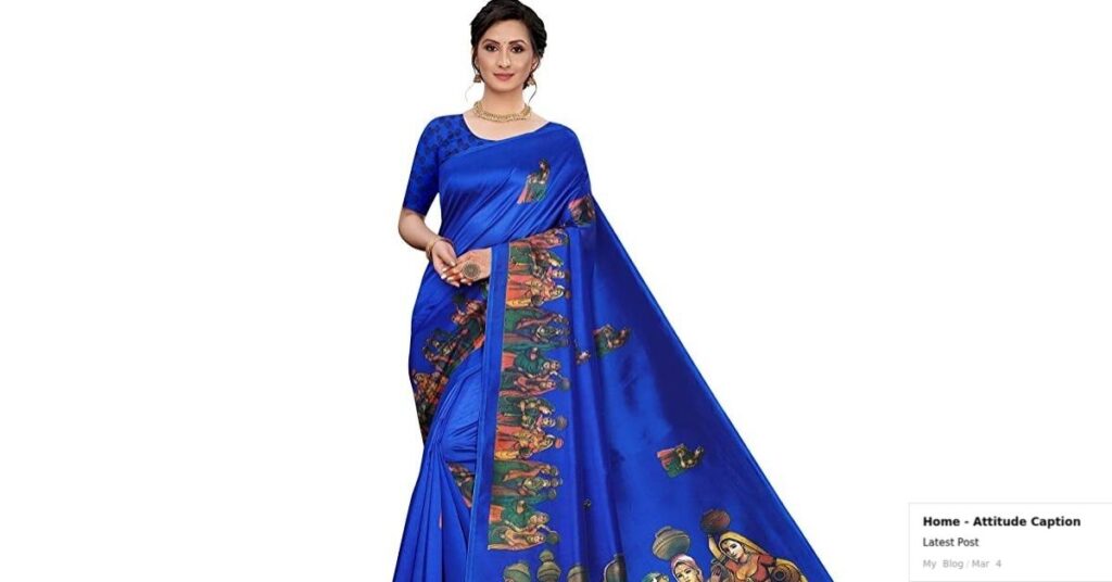 Romantic Captions About Blue SareesRomantic Captions About Blue Sarees