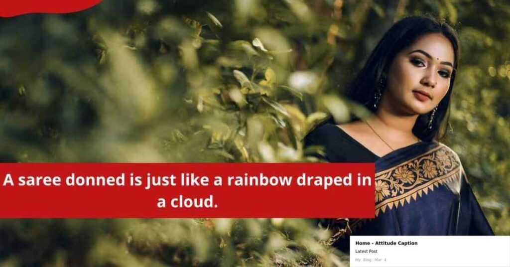 Romantic Captions About Blue Sarees