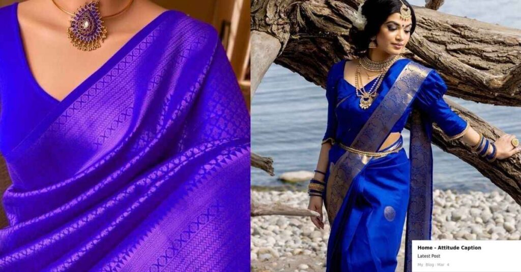Romantic Captions about Blue Sarees