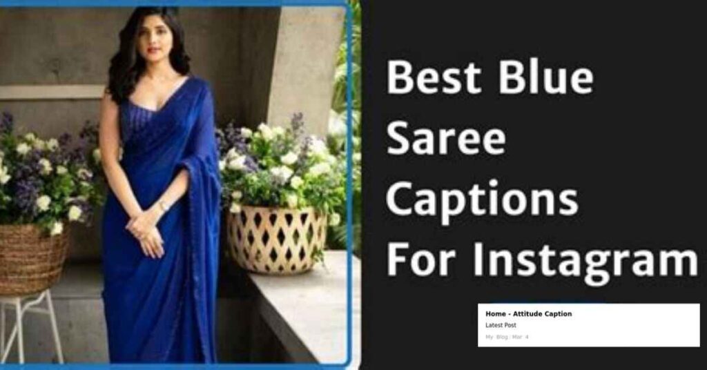 Romantic captions about blue sarees
