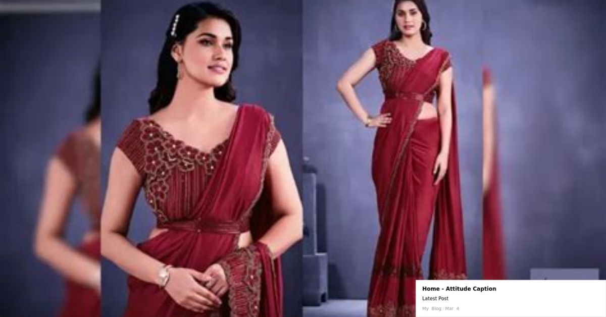 saree look caption