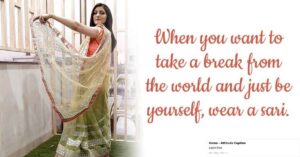saree post caption