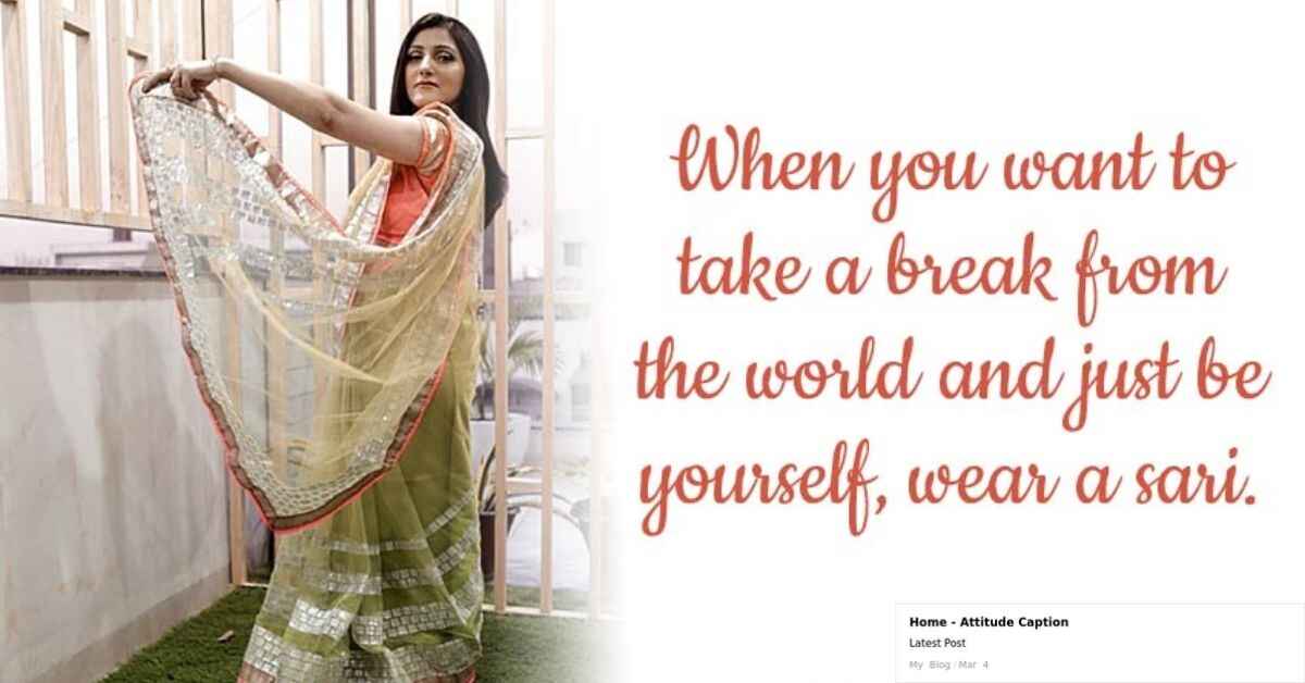 saree post caption