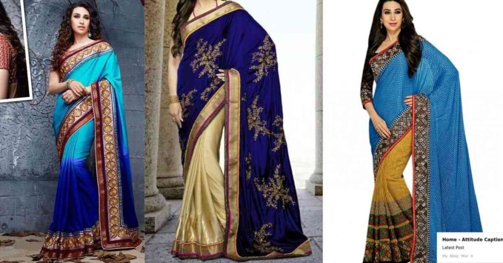 Romantic Captions About Blue Sarees