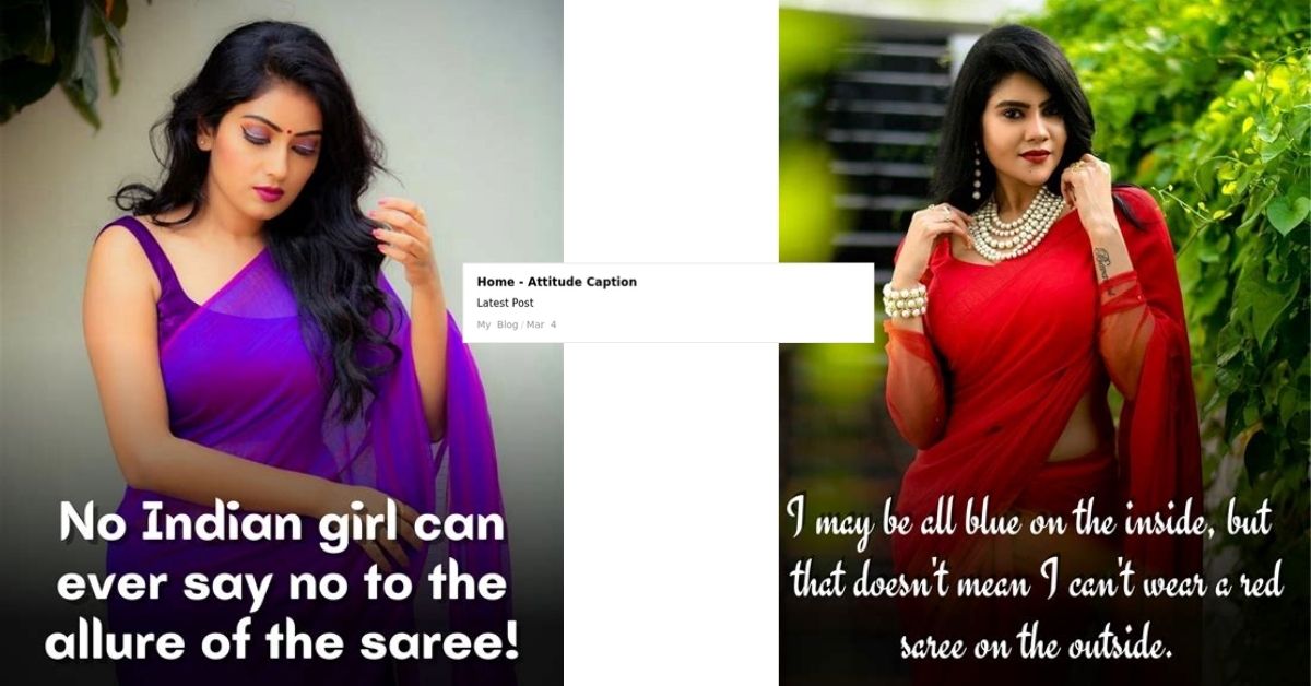 saree caption